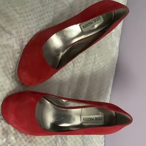 Steve Madden red suede size 9 4 inch heels.